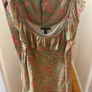 Green & pink 2 piece pants suit